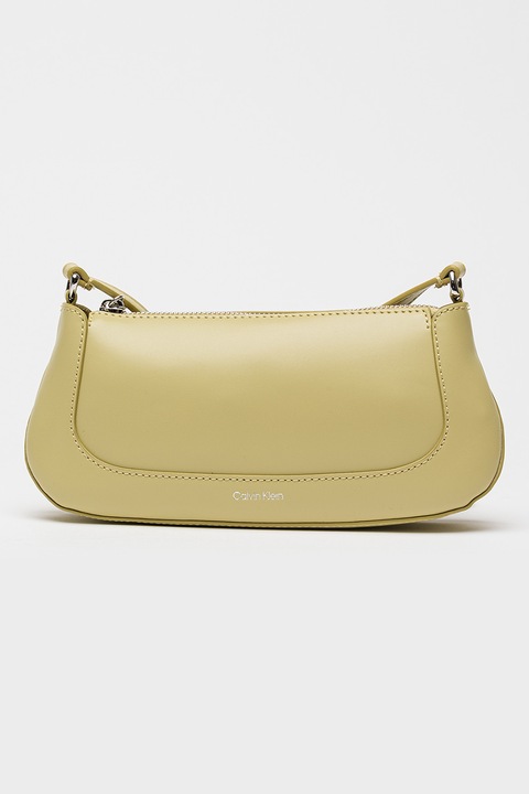 CALVIN KLEIN, Műbőr táska állítható keresztpánttal, Világoszöld