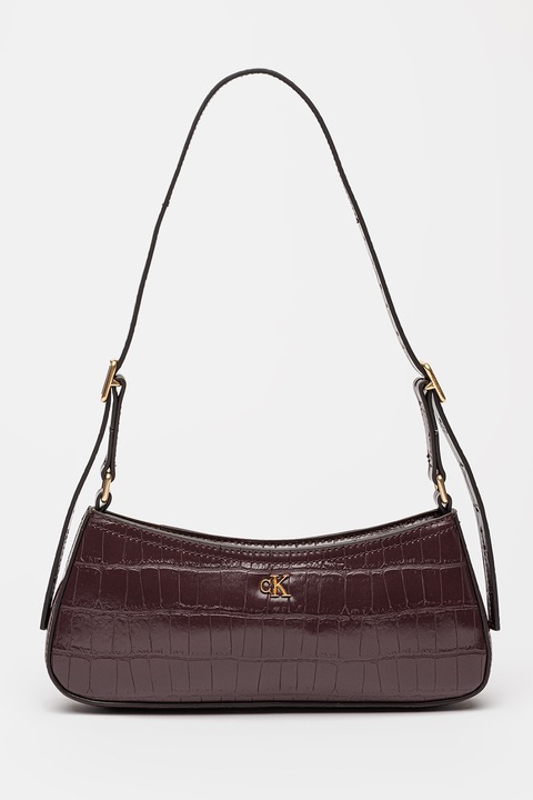 CALVIN KLEIN, Műbőr válltáska krokodilbőr hatású mintával, Szilvalila