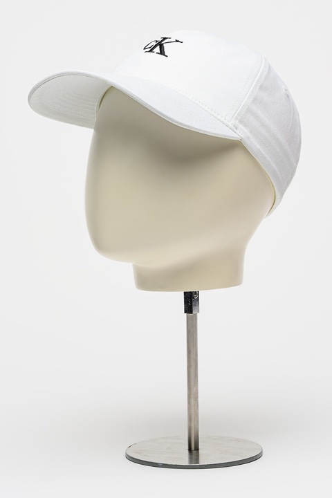 CALVIN KLEIN JEANS, Sapca baseball din bumbac cu broderie logo, Alb fildes, Negru