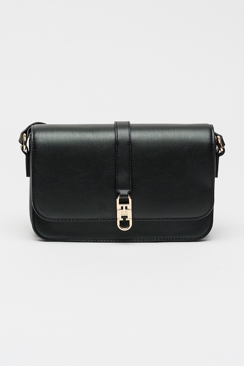 Tommy Hilfiger, Keresztpántos műbőr táska, Fekete