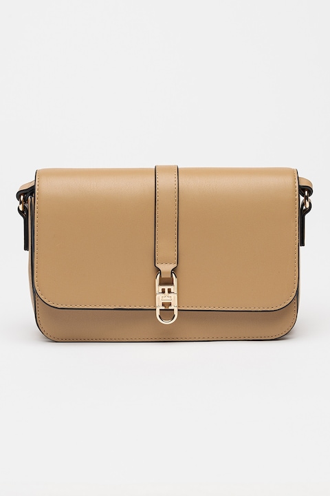 Tommy Hilfiger, Keresztpántos műbőr táska, Tevebarna