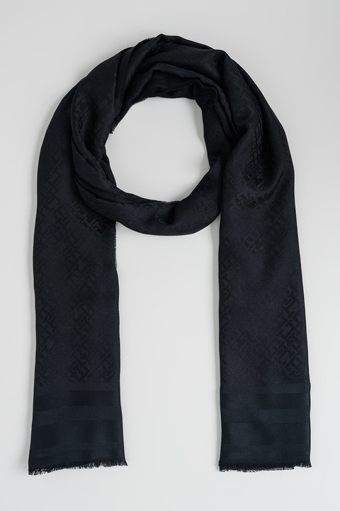 Tommy Hilfiger, Esarfa de modal cu monograma, Negru