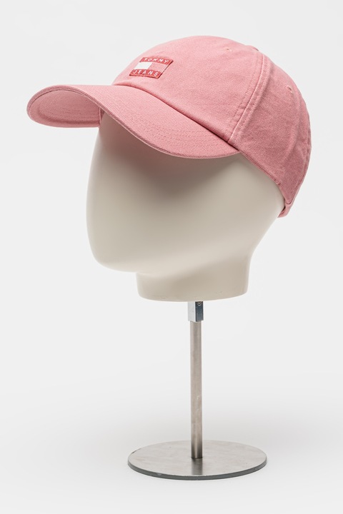 Tommy Jeans, Sapca de bumbac cu logo Heritage, Roz prafuit