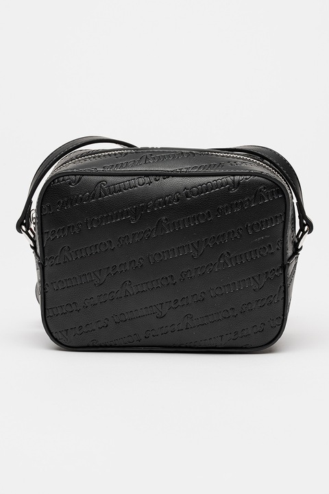 Tommy Jeans, Keresztpántos táska dombornyomott logóval, Fekete