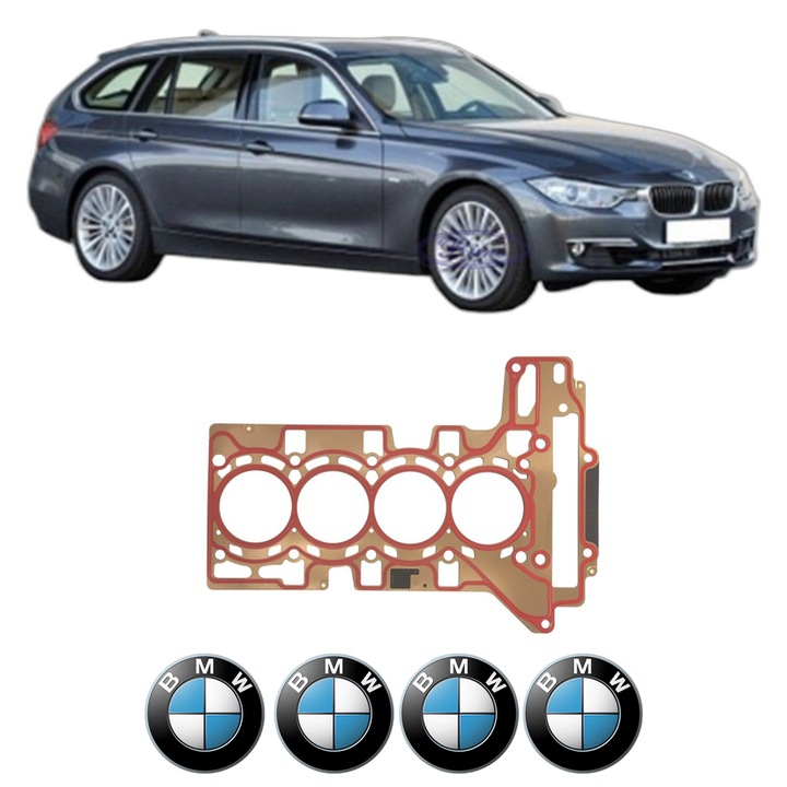 Garnitura chiuloasa BMW Seria 3 Touring (F31) 320 i xDrive din 2013-2015 KW 120 CP 163 CMC 1997, auto, Elring, 4x Stickere auto cu BMW