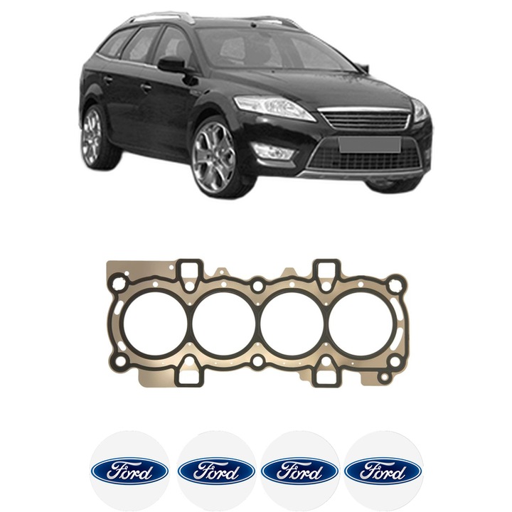 Garnitura chiuloasa FORD MONDEO IV (BA7) 1.6 Ti din 2010-2015 KW 88 CP 120 CMC 1596, auto, Elring, 4x Stickere auto cu FORD