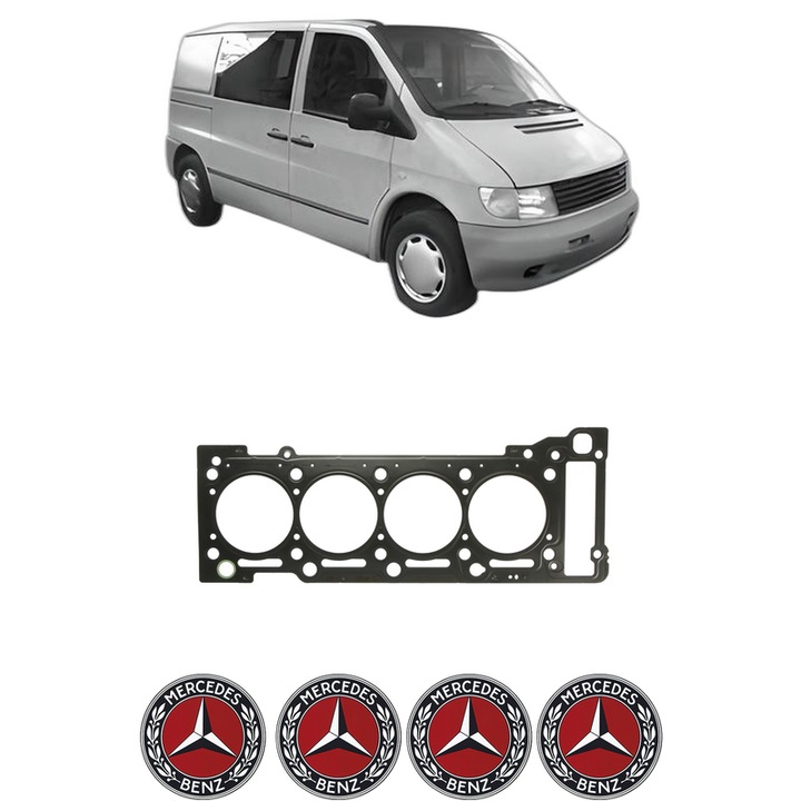 Garnitura chiuloasa MERCEDES-BENZ VITO Bus (W638) 110 CDI 2.2 (638.194) din 1999-2003 KW 75 CP 102 CMC 2148, auto, Elring, 4x Stickere auto cu MERCEDES-BENZ
