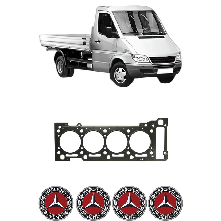 Garnitura chiuloasa MERCEDES-BENZ SPRINTER 3-t Platform/Chassis (B903) 313 CDI (903.611, 903.612, 903.621, 903.622, 903.623,... din 2000-2006 KW 95 CP 129 CMC 2148, auto, Elring, 4x Stickere auto cu MERCEDES-BENZ