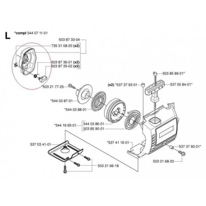 Cuplaj demaror pentru motocoase Husqvarna 125, 128, 323, 535