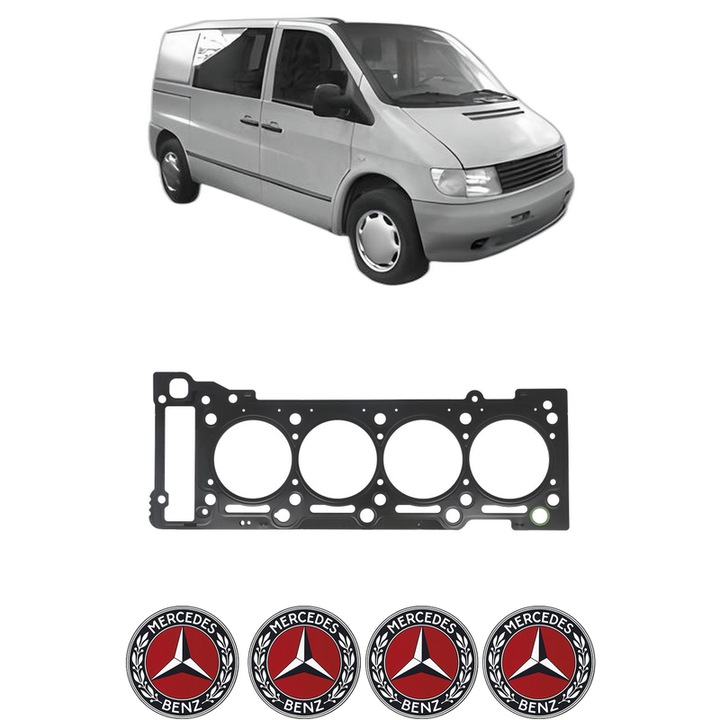 Garnitura chiuloasa MERCEDES-BENZ VITO Bus (W638) 112 CDI 2.2 (638.194) din 1999-2003 KW 90 CP 122 CMC 2148, auto, Elring, 4x Stickere auto cu MERCEDES-BENZ