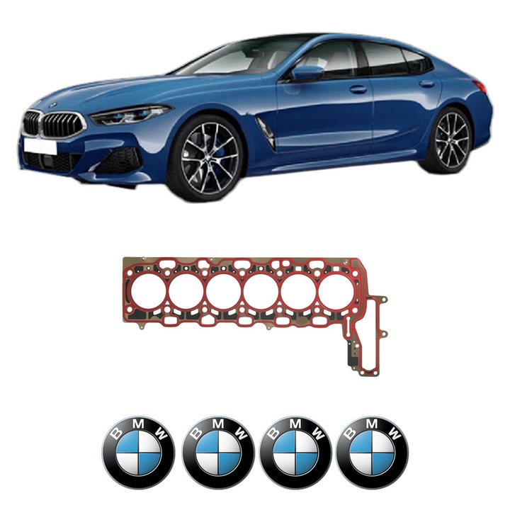 Garnitura chiuloasa BMW Seria 8 Coupe (G15, F92) 840 d xDrive din 2018-2020 KW 235 CP 320 CMC 2993, auto, Elring, 4x Stickere auto cu BMW
