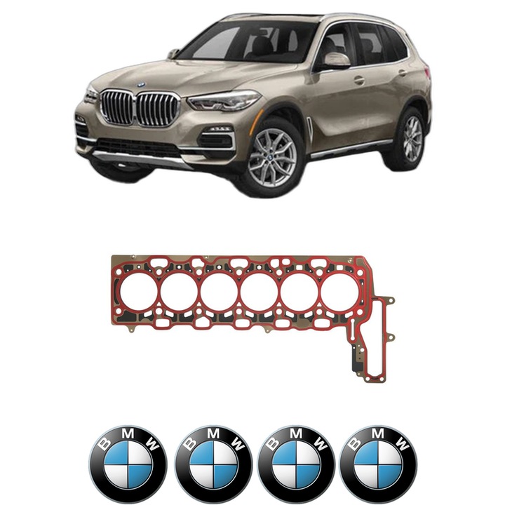 Garnitura chiuloasa BMW Seria X5 (G05, F95) xDrive 30 d din 2018-2020 KW 183 CP 249 CMC 2993, auto, Elring, 4x Stickere auto cu BMW