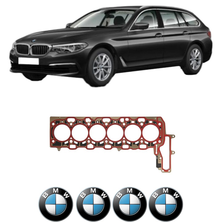 Garnitura chiuloasa BMW Seria 5 Touring Van (G31) 540 d xDrive din 2017 KW 235 CP 320 CMC 2993, auto, Elring, 4x Stickere auto cu BMW
