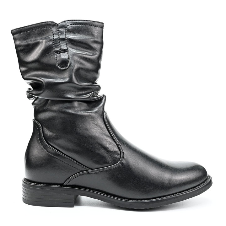 Női csizmák, Ökológiai bőrből, bélelt belsővel, CD1034, Fekete 37