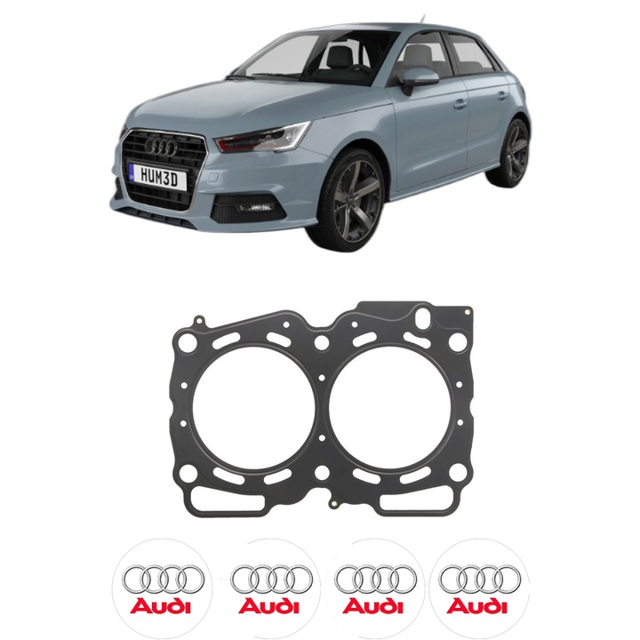 Garnitura chiuloasa AUDI A1 Sportback (GBA) 30 TFSI din 2018 KW 85 CP 116 CMC 999, auto, Elring, 4x Stickere auto cu AUDI