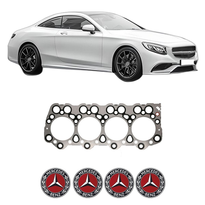 Garnitura chiuloasa MERCEDES-BENZ S-CLASS Coupe (C217) S 63 AMG 4-matic+ (217.388) din 2017-2020 KW 450 CP 612 CMC 3982, auto, Elring, 4x Stickere auto cu MERCEDES-BENZ