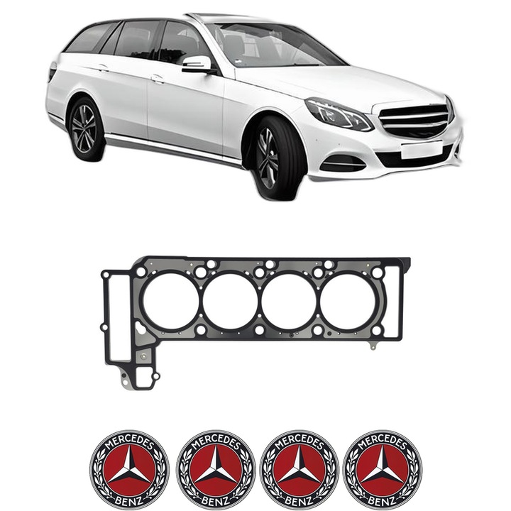 Garnitura chiuloasa MERCEDES-BENZ E-CLASS T-Model (S212) E 63 AMG (212.274) din 2011-2016 KW 410 CP 558 CMC 5461, auto, Elring, 4x Stickere auto cu MERCEDES-BENZ