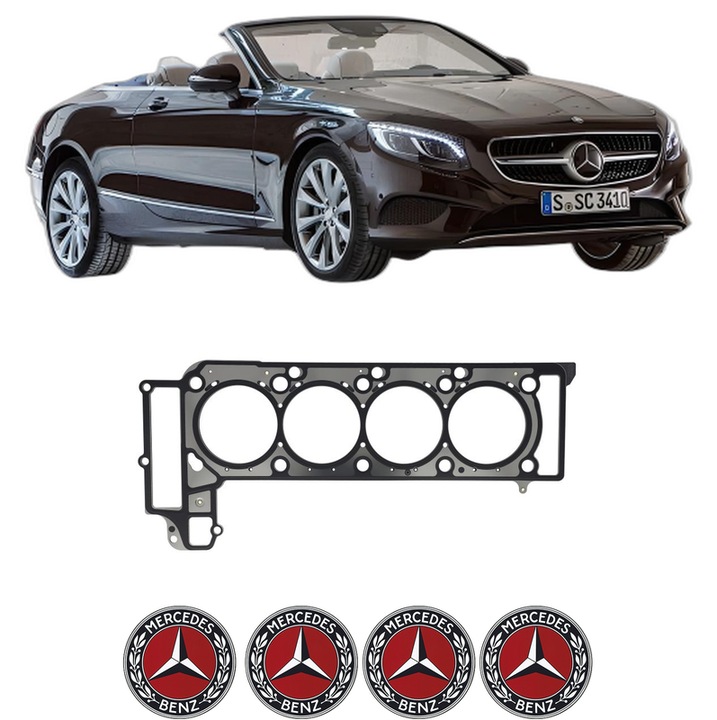 Garnitura chiuloasa MERCEDES-BENZ S-CLASS Convertible (A217) AMG S 63 4-matic (217.478) din 2015-2017 KW 430 CP 585 CMC 5461, auto, Elring, 4x Stickere auto cu MERCEDES-BENZ