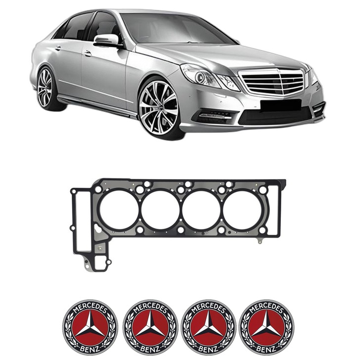 Garnitura chiuloasa MERCEDES-BENZ E-CLASS (W212) E 63 AMG (212.074) din 2011-2016 KW 410 CP 558 CMC 5461, auto, Elring, 4x Stickere auto cu MERCEDES-BENZ