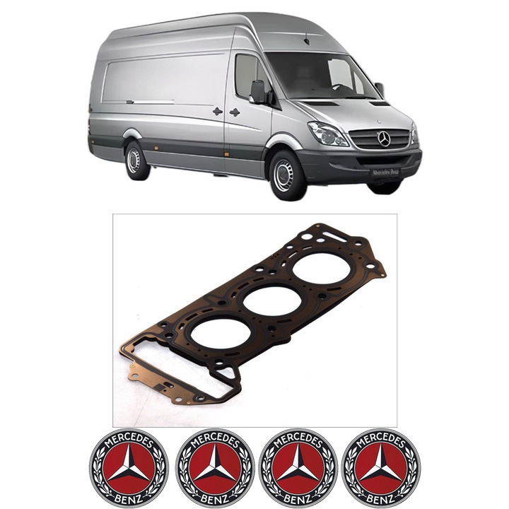 Garnitura chiuloasa MERCEDES-BENZ SPRINTER 5-t Van (B906) 519 CDI / BlueTEC (906.653, 906.655, 906.657) din 2009-2018 KW 140 CP 190 CMC 2987, auto, Elring, 4x Stickere auto cu MERCEDES-BENZ
