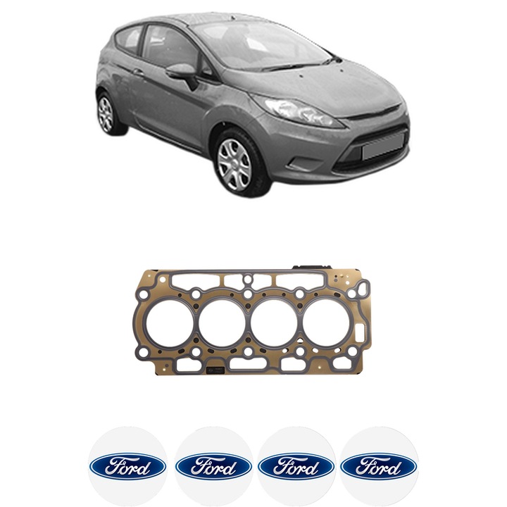 Garnitura chiuloasa FORD FIESTA VI (CB1, CCN) 1.5 TDCi din 2012-2017 KW 55 CP 75 CMC 1499, auto, Elring, 4x Stickere auto cu FORD