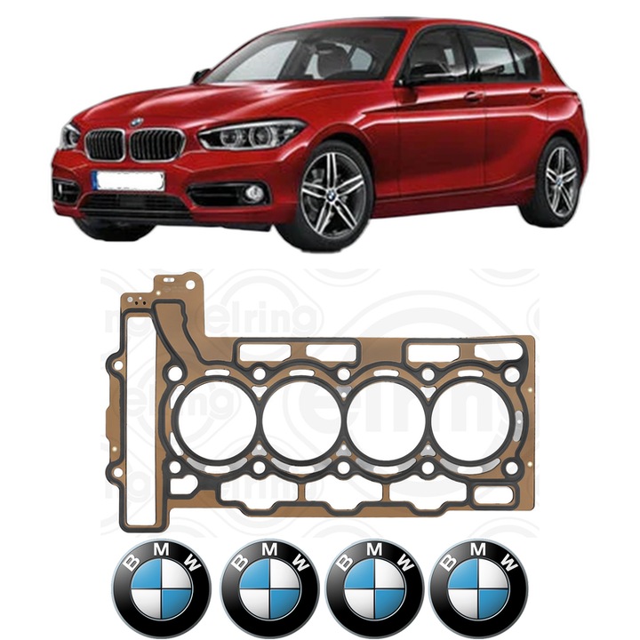 Garnitura chiuloasa BMW Seria 1 (F21) 116 i din 2011-2015 KW 100 CP 136 CMC 1598, auto, Elring, 4x Stickere auto cu BMW
