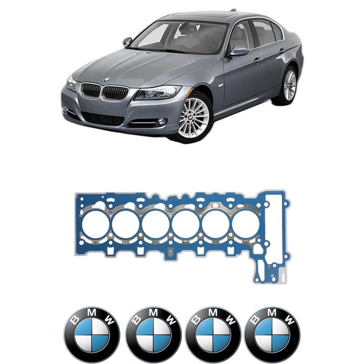 Garnitura chiuloasa BMW Seria 3 (E90) 325 i din 2004-2011 KW 160 CP 218 CMC 2497, auto, Elring, 4x Stickere auto cu BMW