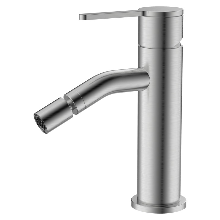 Baterie bideu, finisaj auriu periat, inox, cartus ceramic, montare pe blat, Bathrium colectia BAISO