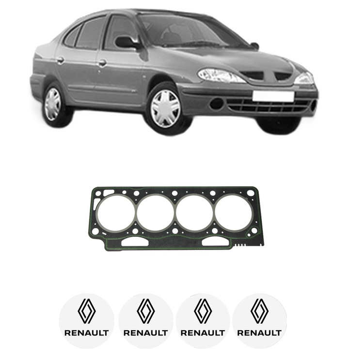 Garnitura chiuloasa RENAULT MEGANE I Classic (LA0/1_) 2.0 i (LA0G) din 1999-2003 KW 80 CP 109 CMC 1998, auto, Elring, 4x Stickere auto cu RENAULT