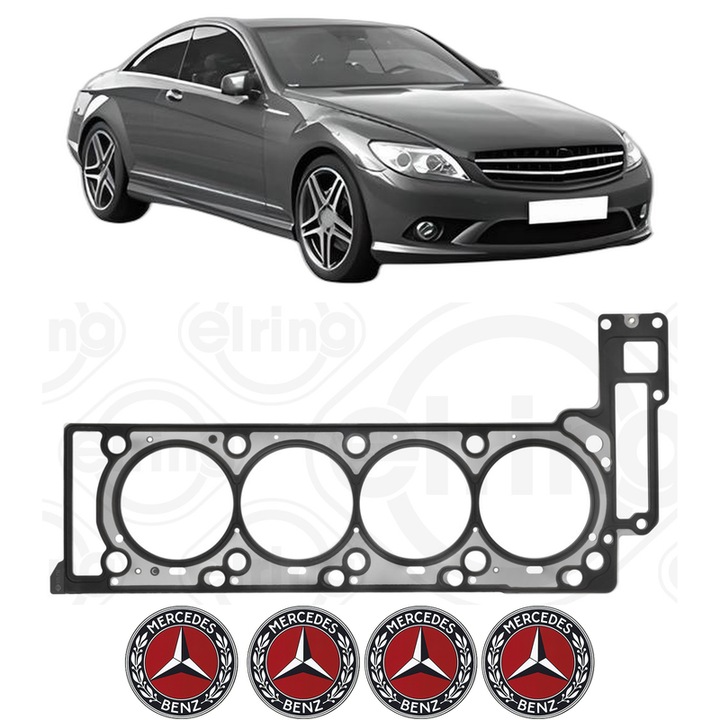 Garnitura chiuloasa MERCEDES-BENZ S-CLASS Coupe (C216) CL 500 4-matic (216.386) din 2008-2013 KW 285 CP 388 CMC 5461, auto, Elring, 4x Stickere auto cu MERCEDES-BENZ