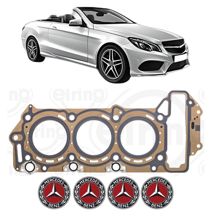 Garnitura chiuloasa MERCEDES-BENZ E-CLASS Convertible (A207) E 350 BlueTEC (207.426) din 2013-2016 KW 185 CP 252 CMC 2987, auto, Elring, 4x Stickere auto cu MERCEDES-BENZ