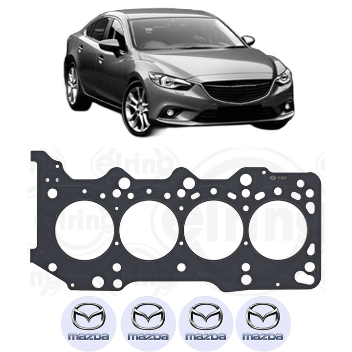 Garnitura chiuloasa MAZDA 6 Saloon (GJ, GL) 2.2 D (GJ2FP) din 2012-2020 KW 110 CP 150 CMC 2191, auto, Elring, 4x Stickere auto cu MAZDA