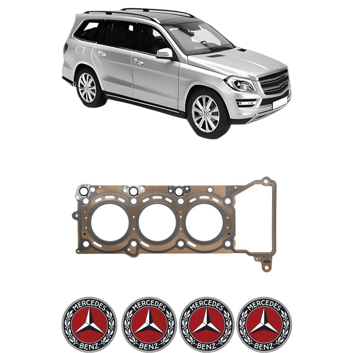 Garnitura chiuloasa MERCEDES-BENZ GL-CLASS (X166) GL 350 CDI / BlueTEC 4-matic (166.824) din 2012-2015 KW 183 CP 249 CMC 2987, auto, Elring, 4x Stickere auto cu MERCEDES-BENZ