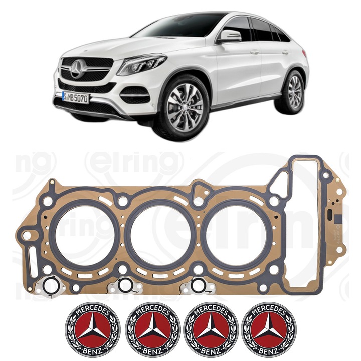 Garnitura chiuloasa MERCEDES-BENZ GLE Coupe (C292) 350 d 4-matic (292.323, 292.324) din 2015-2019 KW 190 CP 258 CMC 2987, auto, Elring, 4x Stickere auto cu MERCEDES-BENZ