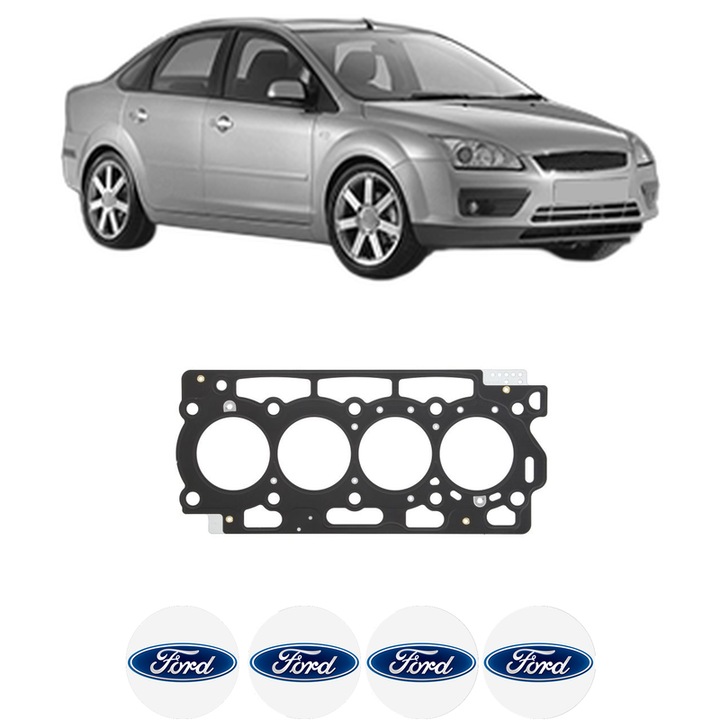 Garnitura chiuloasa FORD FOCUS II Saloon (DB_, FCH, DH) 1.6 TDCi din 2005-2012 KW 80 CP 109 CMC 1560, auto, Elring, 4x Stickere auto cu FORD