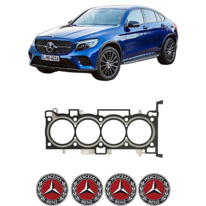 Garnitura chiuloasa MERCEDES-BENZ GLC Coupe (C253) 250 4-matic (253.346) din 2016-2019 KW 155 CP 211 CMC 1991, auto, Elring, 4x Stickere auto cu MERCEDES-BENZ