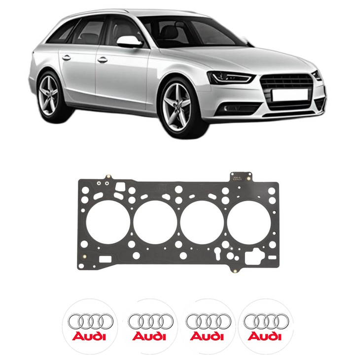 Garnitura chiuloasa AUDI A4 B8 Avant (8K5) 2.0 TDI quattro din 2013-2015 KW 140 CP 190 CMC 1968, auto, Elring, 4x Stickere auto cu AUDI