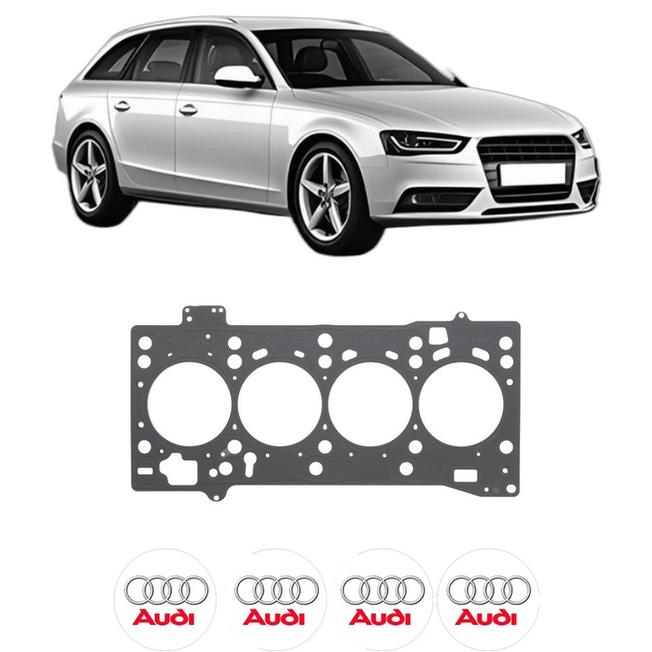 Garnitura chiuloasa AUDI A4 B8 Avant (8K5) 2.0 TDI din 2013-2015 KW 140 CP 190 CMC 1968, auto, Elring, 4x Stickere auto cu AUDI