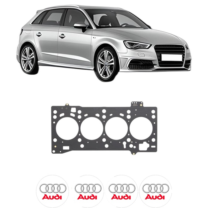 Garnitura chiuloasa AUDI A3 Sportback (8VA, 8VF) 2.0 TDI din 2013-2020 KW 105 CP 143 CMC 1968, auto, Elring, 4x Stickere auto cu AUDI