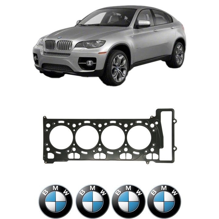 Garnitura chiuloasa BMW Seria X6 (E71, E72) xDrive 50 i din 2008-2014 KW 300 CP 408 CMC 4395, auto, Elring, 4x Stickere auto cu BMW