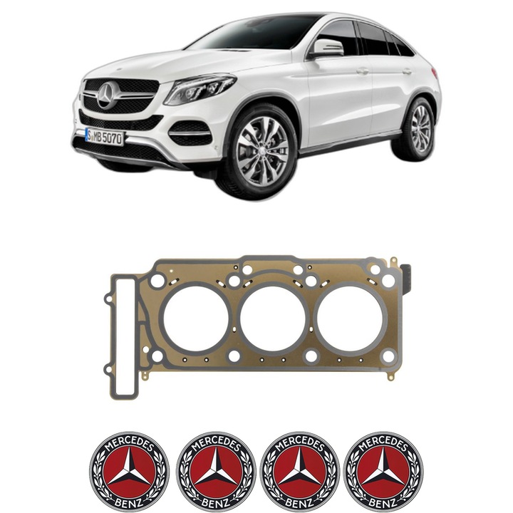 Garnitura chiuloasa MERCEDES-BENZ GLE Coupe (C292) 450 AMG 4-matic (292.364) din 2015-2019 KW 270 CP 367 CMC 2996, auto, Elring, 4x Stickere auto cu MERCEDES-BENZ