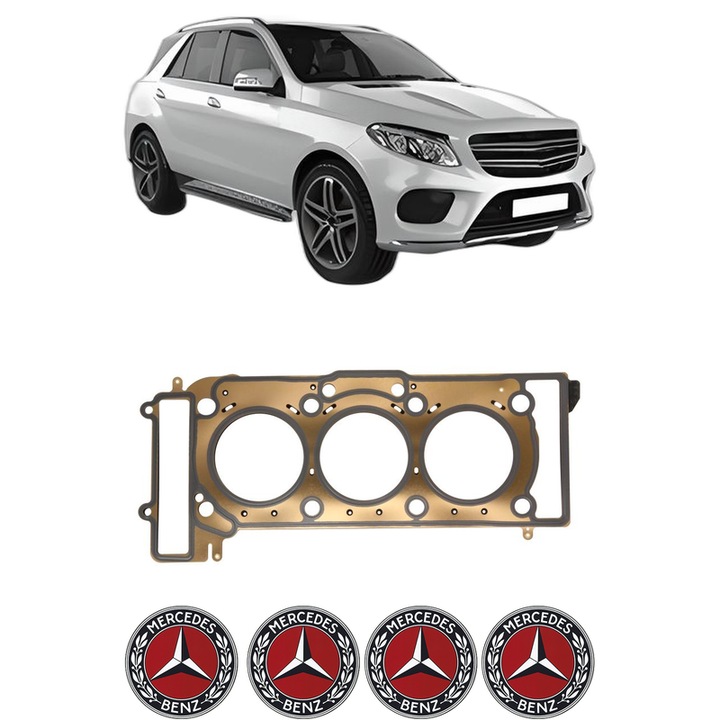 Garnitura chiuloasa MERCEDES-BENZ GLE (W166) AMG 43 4-matic (166.064) din 2017-2018 KW 287 CP 390 CMC 2996, auto, Elring, 4x Stickere auto cu MERCEDES-BENZ
