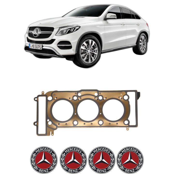 Garnitura chiuloasa MERCEDES-BENZ GLE Coupe (C292) 450 AMG 4-matic (292.364) din 2015-2019 KW 270 CP 367 CMC 2996, auto, Elring, 4x Stickere auto cu MERCEDES-BENZ