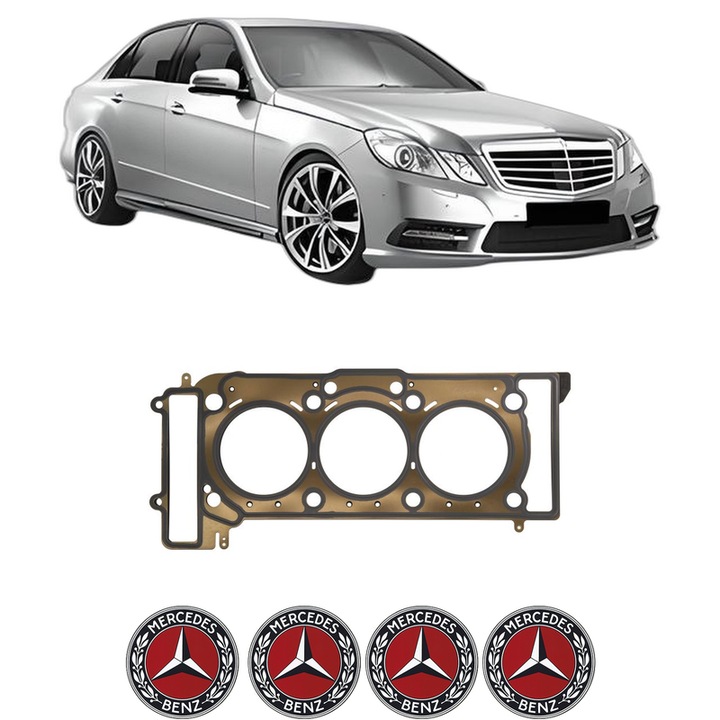 Garnitura chiuloasa MERCEDES-BENZ E-CLASS (W212) E 350 4-matic (212.088) din 2011-2015 KW 225 CP 306 CMC 3498, auto, Elring, 4x Stickere auto cu MERCEDES-BENZ