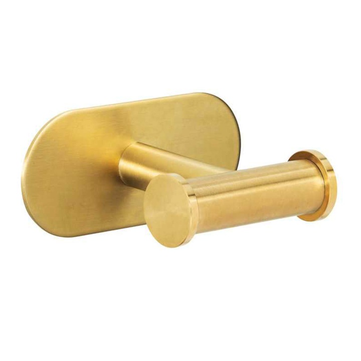 Cuier metalic Wenko Turbo-Loc auriu, inox, pentru baie