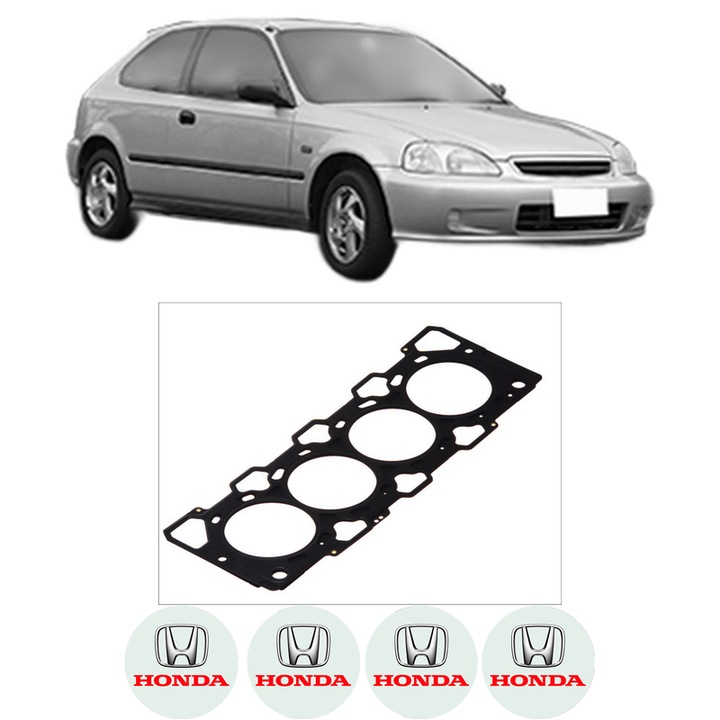 Garnitura chiuloasa HONDA CIVIC VI Hatchback (EJ, EK) 2.0 TDiC din 1998-2000 KW 77 CP 105 CMC 1994, auto, Elring, 4x Stickere auto cu HONDA