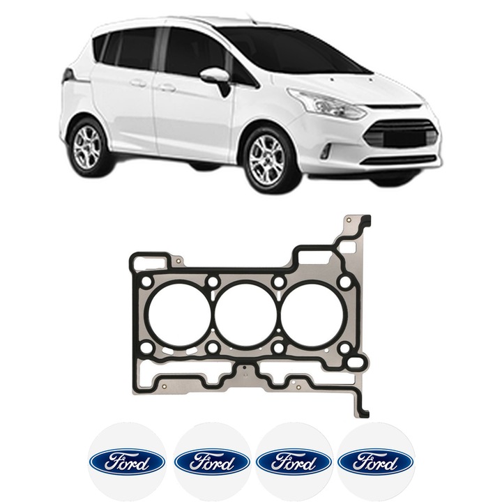 Garnitura chiuloasa FORD B-MAX Van (JK) 1.0 EcoBoost din 2012 KW 88 CP 120 CMC 998, auto, Elring, 4x Stickere auto cu FORD