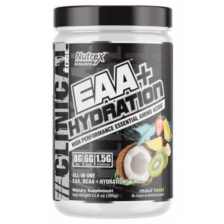 Amino acizi EAA + Hydration Nutrex 390g, Electroliti, Aroma de Portocala