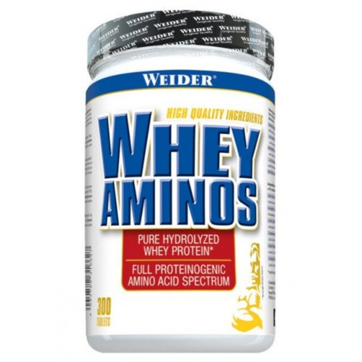 Whey Aminos, Weider, 300 tablete, 95% hidrolizat proteina zer, pentru femei