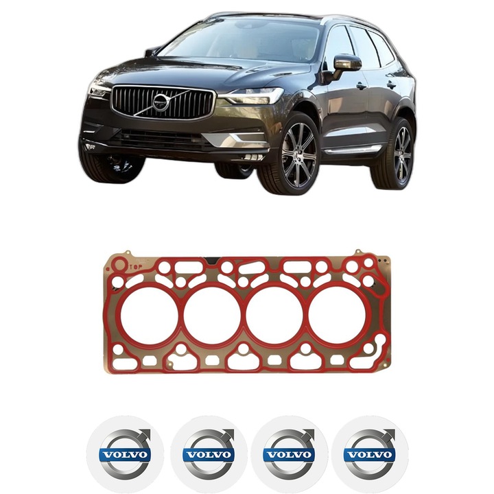 Garnitura chiuloasa VOLVO XC60 II (246) T5 AWD din 2017-2020 KW 184 CP 250 CMC 1969, auto, Elring, 4x Stickere auto cu VOLVO